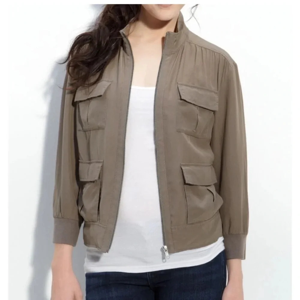Hinge designed in Seattle Silk Bomber Jacket From Nordstrom medium